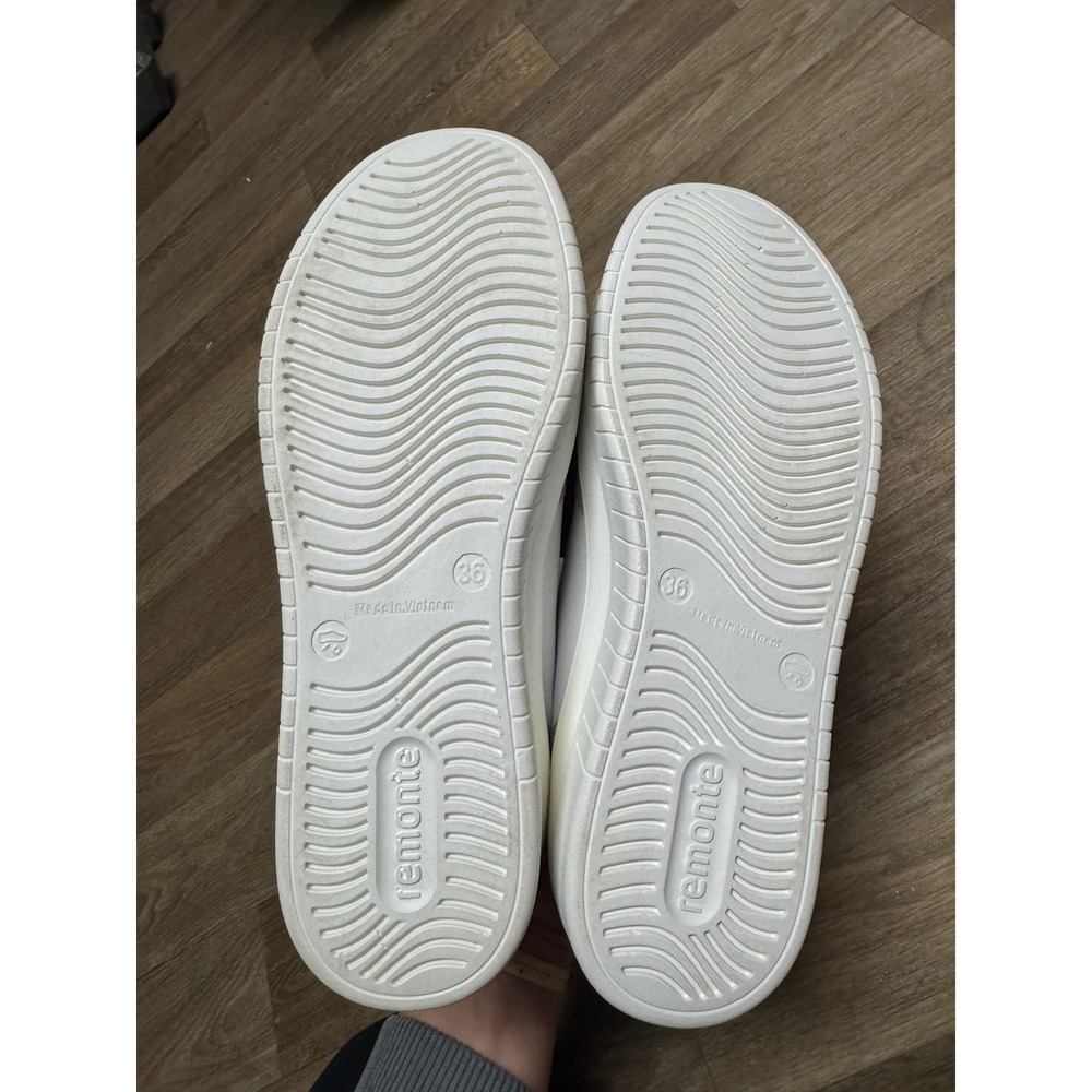 Remonte Women Pastel Colorblock Leather Sneakers Side Zip Low Top White Yellow - Picture 9 of 9